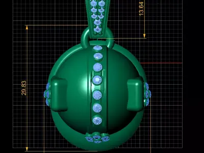 Gold Construction Hard Hat Pendant 3D Printable Model 3D print model