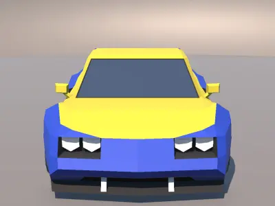 Low Poly Muscle Touring Car MOBILE READY Low-poly 3D model