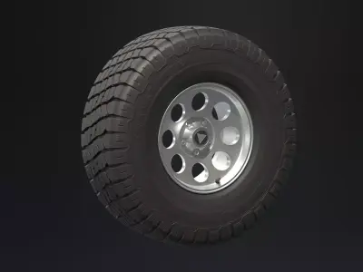 Generic off-road Tire and Rim 3D model