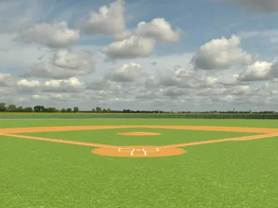 Baseball Field 4k PBR Low-poly 3D model