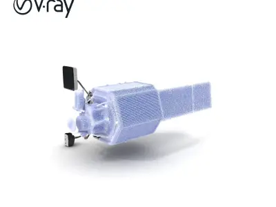 Satellite Model Pack with Detailed Panels and Equipment Low-poly 3D model