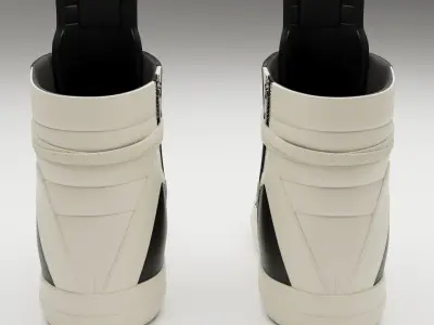 Sneakers Rick Owens Geobasket Converse Black Low-poly 3D model