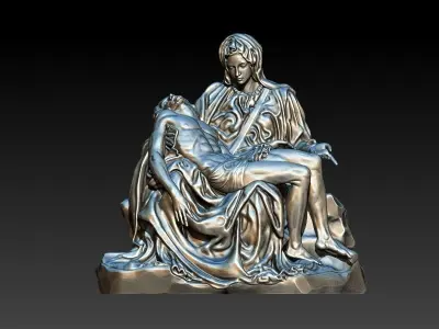 La Pieta Michelangelo  Holy Mary and Jesus Christ 3D model