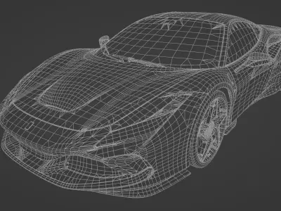 Ferrari F8 Tributo 2020 Low-poly 3D model