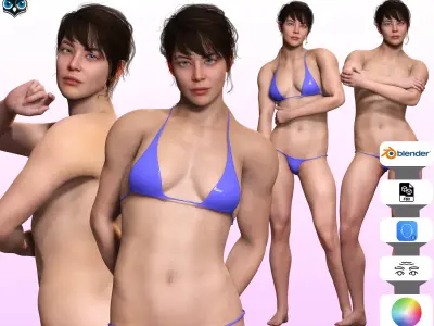 Serena - Realistic Athletic woman Ready To Use Low-poly 3D model