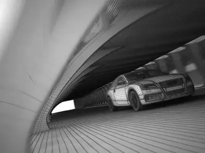 White Audi A5 In The Tunnel 3D model