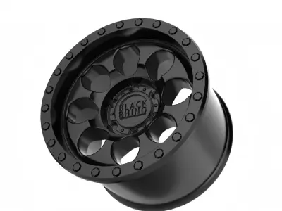 Matte Black Black W Black Bolts Rf  Wheel  3D print model
