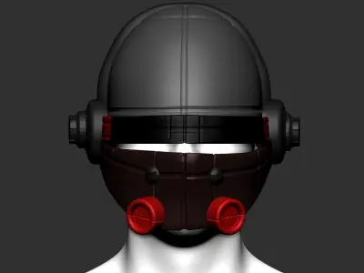 High quality helmet high poly sculpt 3d printable 3D model