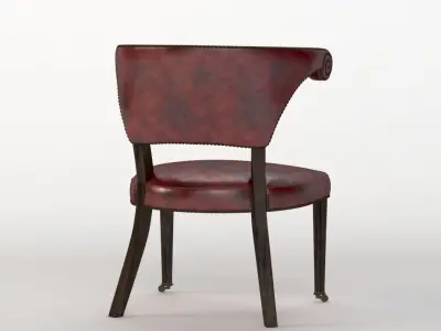 20th Century Sculptural Faux Leather Regency Chair 3D model