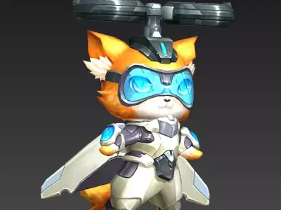 fat cat Low-poly 3D model