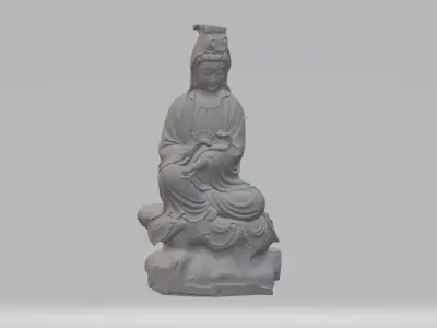 Guanyin Bodhisattva Sitting Statue 3D print model