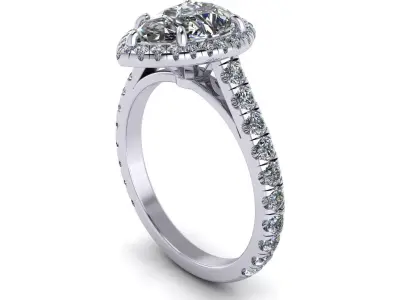 Wedding Diamond Ring V5 3D print model