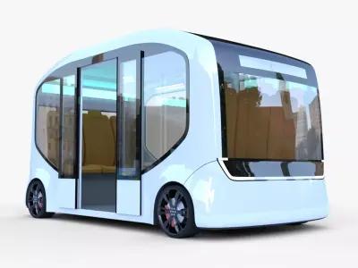Autonomous minibus concept 3D model