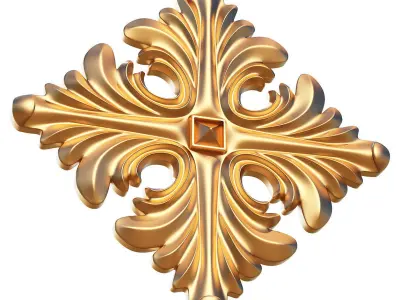Rosette Ornament Decoration CNC  Low-poly 3D model