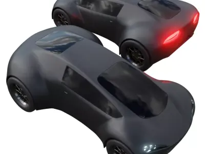 Futuristic black car 3D model