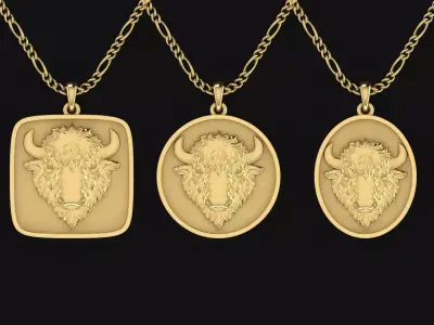 Buffalo Pendant 3D print model