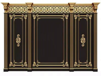Boiserie Classic Panels and Decorative Crafts Wood 02 Low-poly 3D model