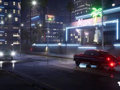 Miami Club Environment Low-poly 3D model