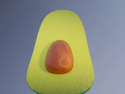 Avocado Half PBR low poly game ready Low-poly 3D model