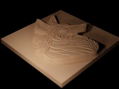 Jackal CNC 3d Print High Relief Sand Casting 3D print model