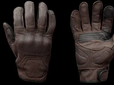 Motor Gloves 009 Low-poly 3D model