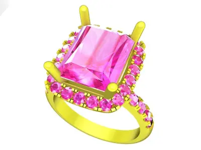 7310 luxury korean style diamond engagament ring 3D print model