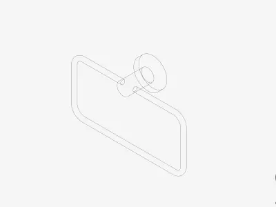 Towel Holder - Hand - Luxury - Round - Round Plate Low-poly 3D model