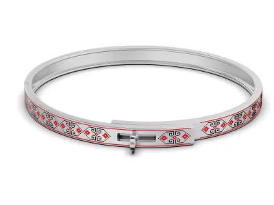 Womens bracelet with Ukrainian embroidery 3D print model