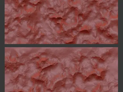 Decorative wall with relief of terrain 3D model