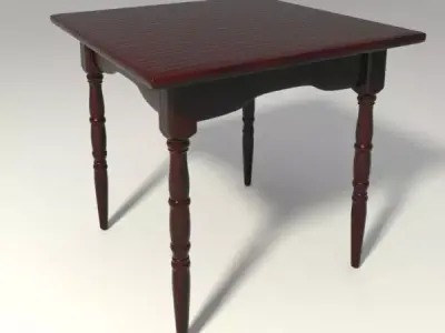Table square with two legs 3D model