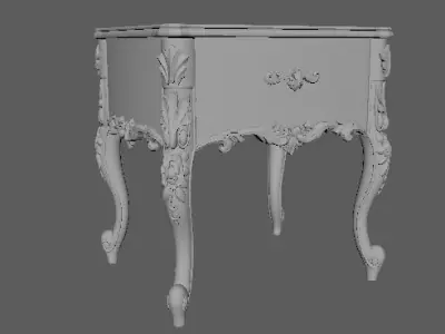 nightstand ornate bedside table 3D model