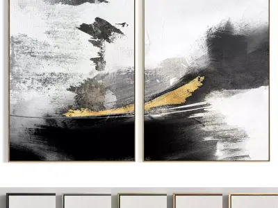 Plaster Two Photo Frame 420 Low-poly 3D model