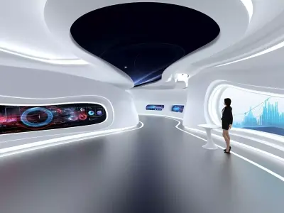 A futuristic exhibition hall 3D model