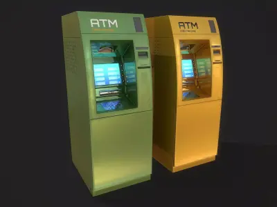 ATM cash machine Low-poly 3D model