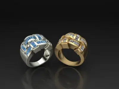 rings baguette 3D print model