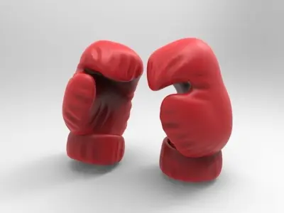 Box Gloves Low-poly 3D model