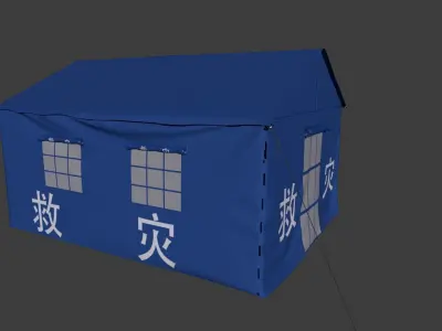 Large Tent structure Low-poly 3D model