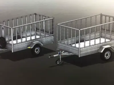 Semi Trailer for privte car 3D model