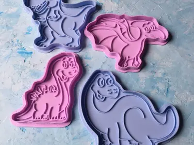 Dinosaur set Cookie Cutter 3D print model