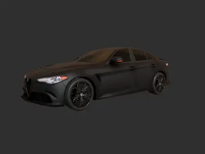 Low Poly Car 3 alfa romeo giuseppe fisichella Low-poly 3D model