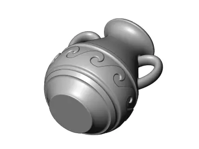 Wave pattern vintage urn and vase 3D print model