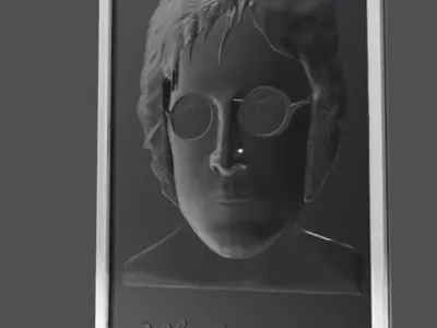 John Lennon 10mm deep Free 3D print model