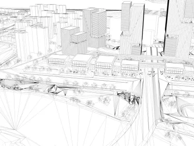Simple model of high-rise office building 3D model