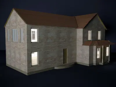  Wooden country villa Free low-poly 3D model