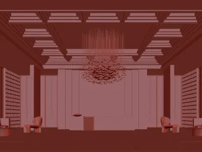 Modern reception lobby 3D model