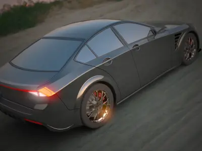 Notchback Sedan Automobile Exterior Design 3D model