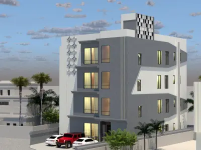 Modern Apartment Building Design A26 DWG SketchUp 3D model