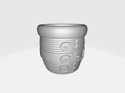 Santa Suit Christmas Planter Pot Festive Holiday Decoration 3D print model