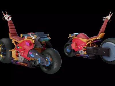 Cyberpunk Motorcycle - Nightcrawler Low-poly 3D model