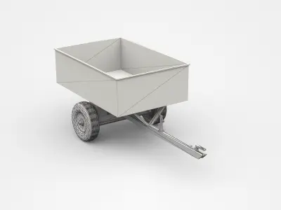 Small Industrial Trailer 3D model
